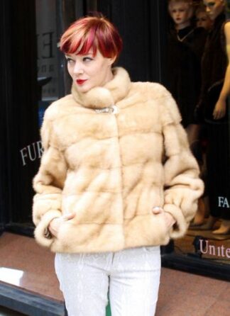 Mocha Colored Mink Fur Jacket Horizontal 0911