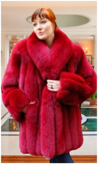 Plush Dyed Red Fox Fur Stroller 2133