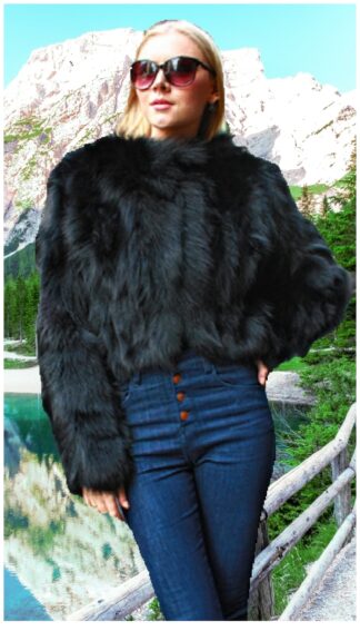 Black Fox Fur Jacket 09346