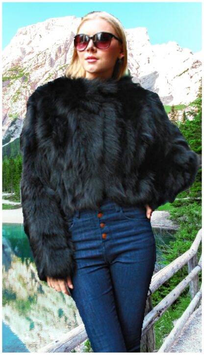Black Fox Fur Jacket 09346