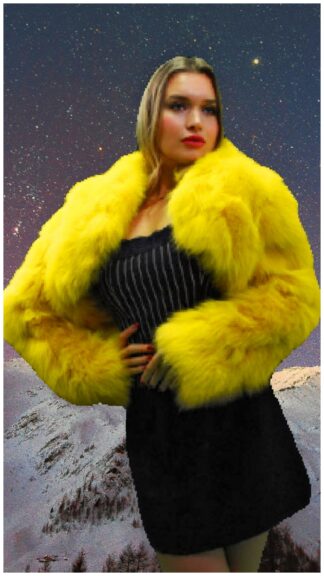 Yellow Fox Fur Jacket 21546