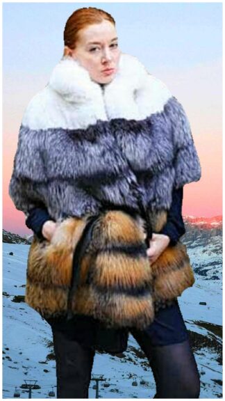 White Fox Silver Fox Crystal Fox Fur Stroller 8865