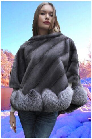Blue Iris Fox Poncho #4366