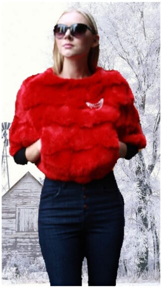 Red Rabbit Fur Capelet