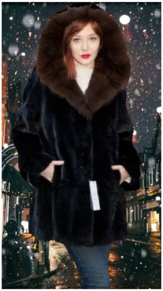 Blackglama Mink Stroller Russian Sable Fur Lined Hood 7755