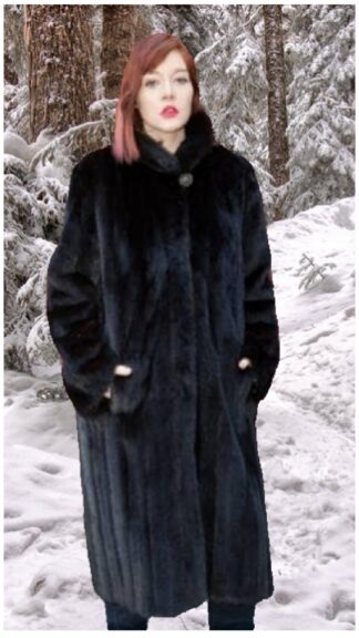 Classic 7/8 Ranch Mink Fur Stroller Stand Up Collar 8855