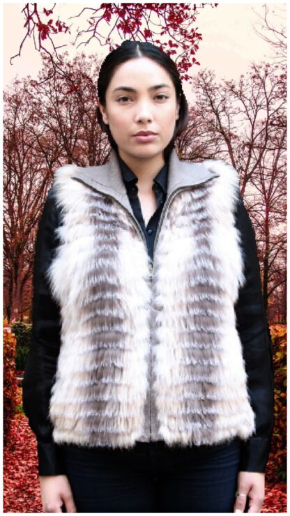 Pre-owned Sterling Fox Vest With Knit Size 8-10 #68633