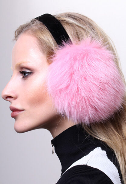 Pink Fox Fur Earmuffs 0212 - Image 2