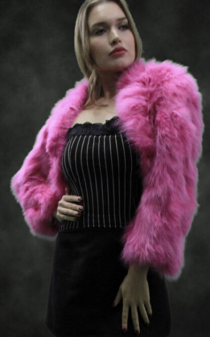 Pink Fox Fur Jacket 73232 - Image 2