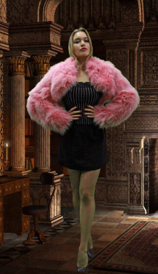Pink Fox Fur Jacket 9411