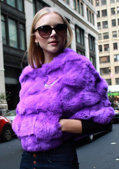 Purple Rabbit Fur Capelet - Image 5