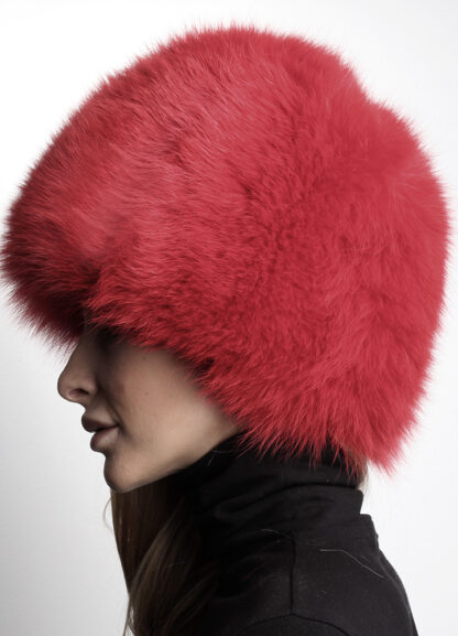 Red Fox Fur Bubble Hat 5210 - Image 3