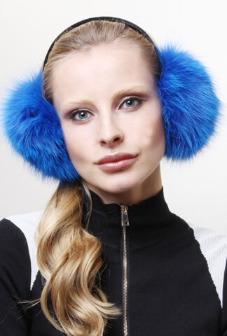 Royal Blue Fox Ear Muffs 3035