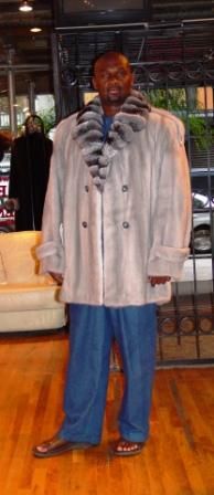 Tommy Ford Sapphire Mink Mens Stroller Chinchilla Collar