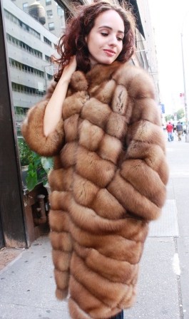 Classic Baum Martin Fur Coat Diagonal #012343