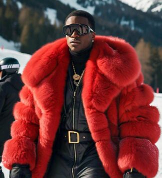 Men's Dyed Red Fox Jacket 83337