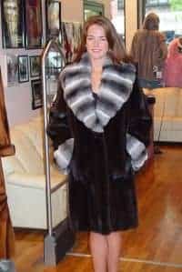 Blackglama Mink Stroller Chinchilla Fur Collar Cuffs 209