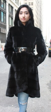 Blackglama Mink Coat Belted Flared 87778