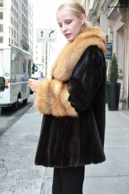 Blackglama Ranch Mink Stroller Red Fox Collar Red Fox Fur Cuffs 87654 - Image 3