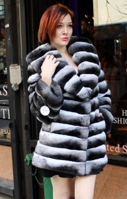Sexy Chinchilla Fur Flared Stroller 9944