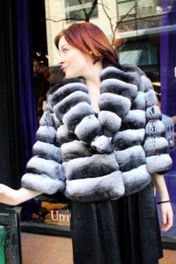 Horizontal Chinchilla Fur Bolero Jacket 376