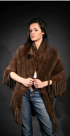 Demi Knit Mink Fur Cape 4422