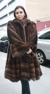 Plus Size Mahogany Mink Fur Stroller 5562
