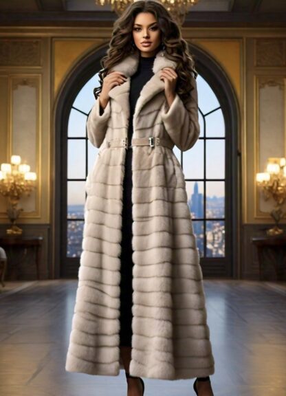 Tourmaline Mink Coat Horizontal Full Length 8383