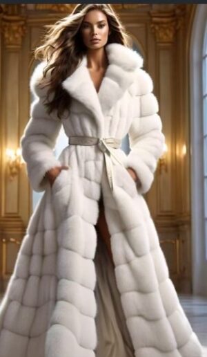 White Mink Coat Full Length 8448