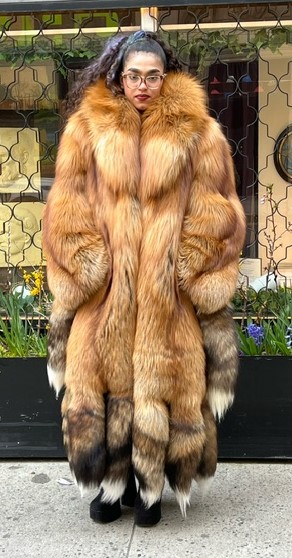 Full length Red Fox Coat with Tails 34887