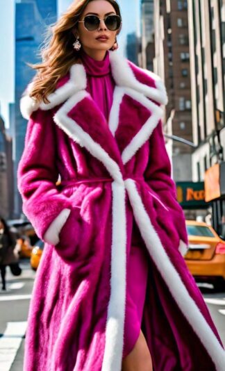 Fuchsia Mink Coat White Mink Fronts 1233