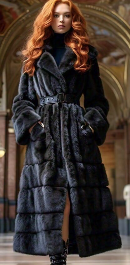 Full Length Black Mink Coat 9222