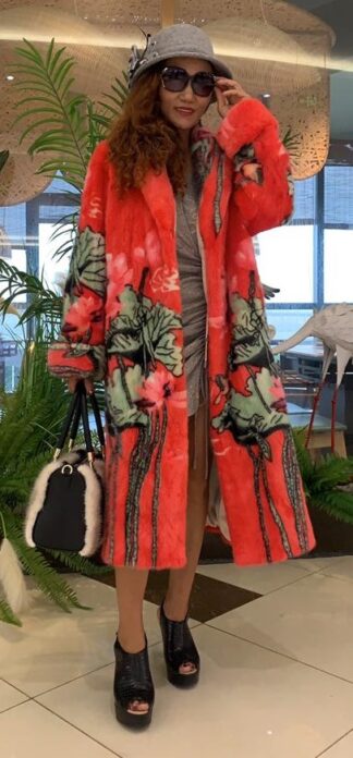 Beautiful Floral Mink Coat 3833