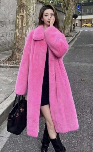 Hot Pink Mink Coat 28383