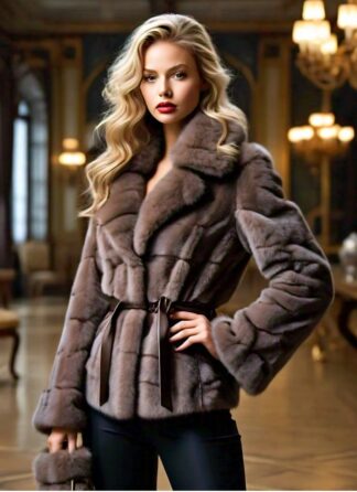 Demi Mink Jacket Notched Collar 2883