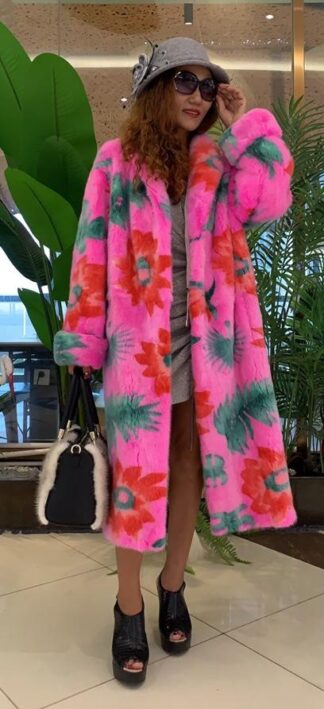 Fuchsia Mink Coat Designer Print 664