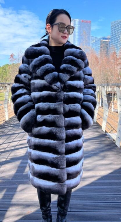 Magnificent Horizontal Chinchilla Coat 8765 - Image 4