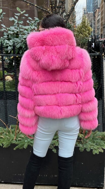 Pink Fox Jacket Hoodie 8338 - Image 2