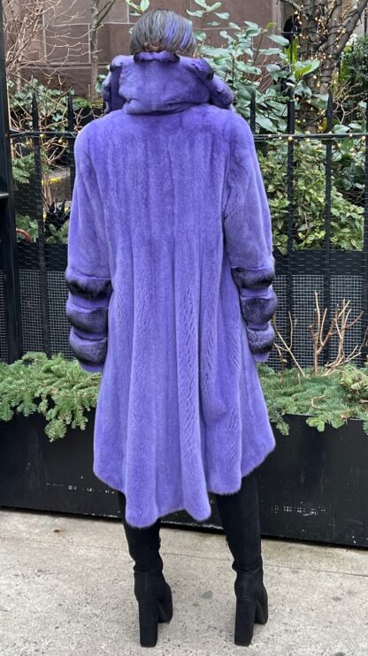 Purple Mink Swing Coat Chinchilla Trim 9421 - Image 2