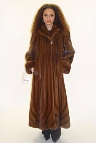 Petite Demi Mink Coat Directional Bottom 88002