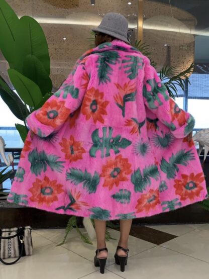Fuchsia Mink Coat Designer Print 664 - Image 2