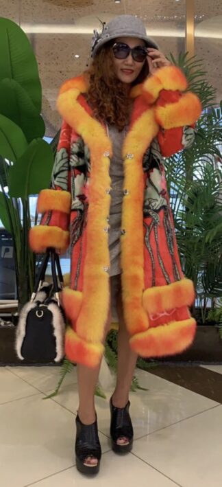 Amazing Designer Mink Coat Fox Trim 4223