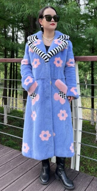 Full Length Designer Lavender Mink Coat 6334