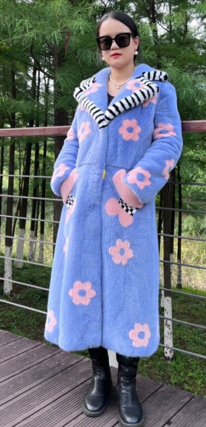 Full Length Designer Lavender Mink Coat 6334 - Image 3