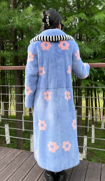 Full Length Designer Lavender Mink Coat 6334 - Image 4