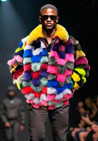 Men's Multiple Colored Fox Bomber Jacket 8448