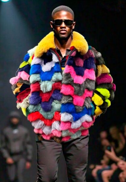 Men's Multiple Colored Fox Bomber Jacket 8448