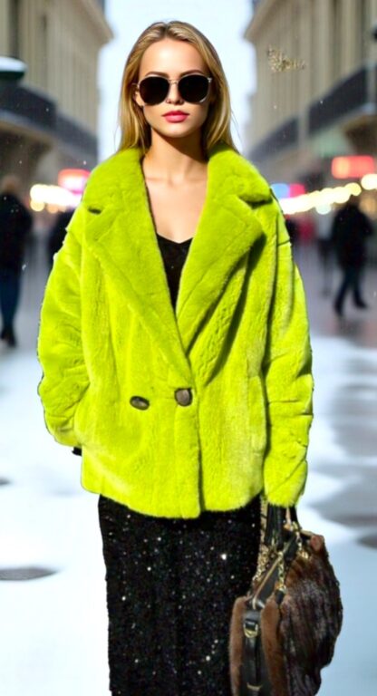 Neon Green Mink Jacket 3535