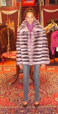 Classic Pink Chinchilla Fur Jacket 943