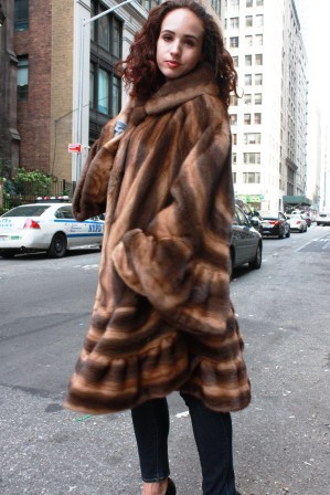 Plus Size Whiskey Brown Mink Stroller Kimono Style 67754 - Image 3